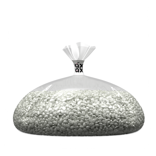 White Raw fragrance-free hard wax beads bulk bag for high volume waxing salons