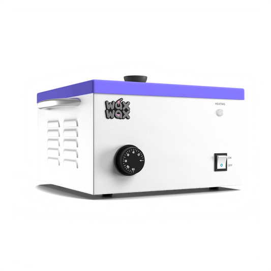 10 LB heavy duty wax warmer in matte white with the purple silicone insert fitted