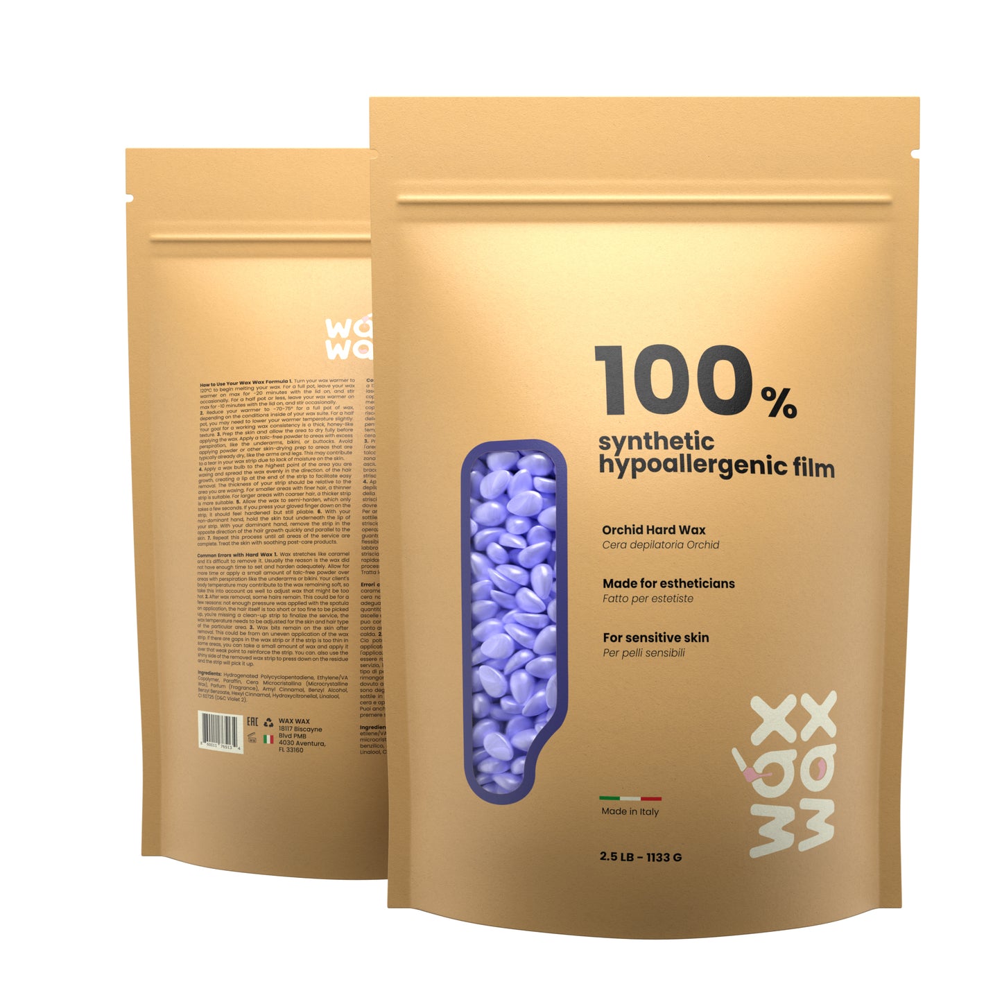 Orchid Hypoallergenic Hard Wax Beads – For Sensitive Skin by Wax Wax