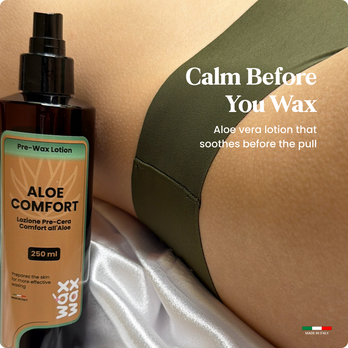 Aloe Comfort hard wax beads being used for hair removal