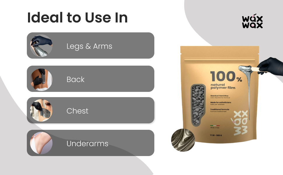 Stardust in the practice kit is for legs, arms and other coarse hair areas