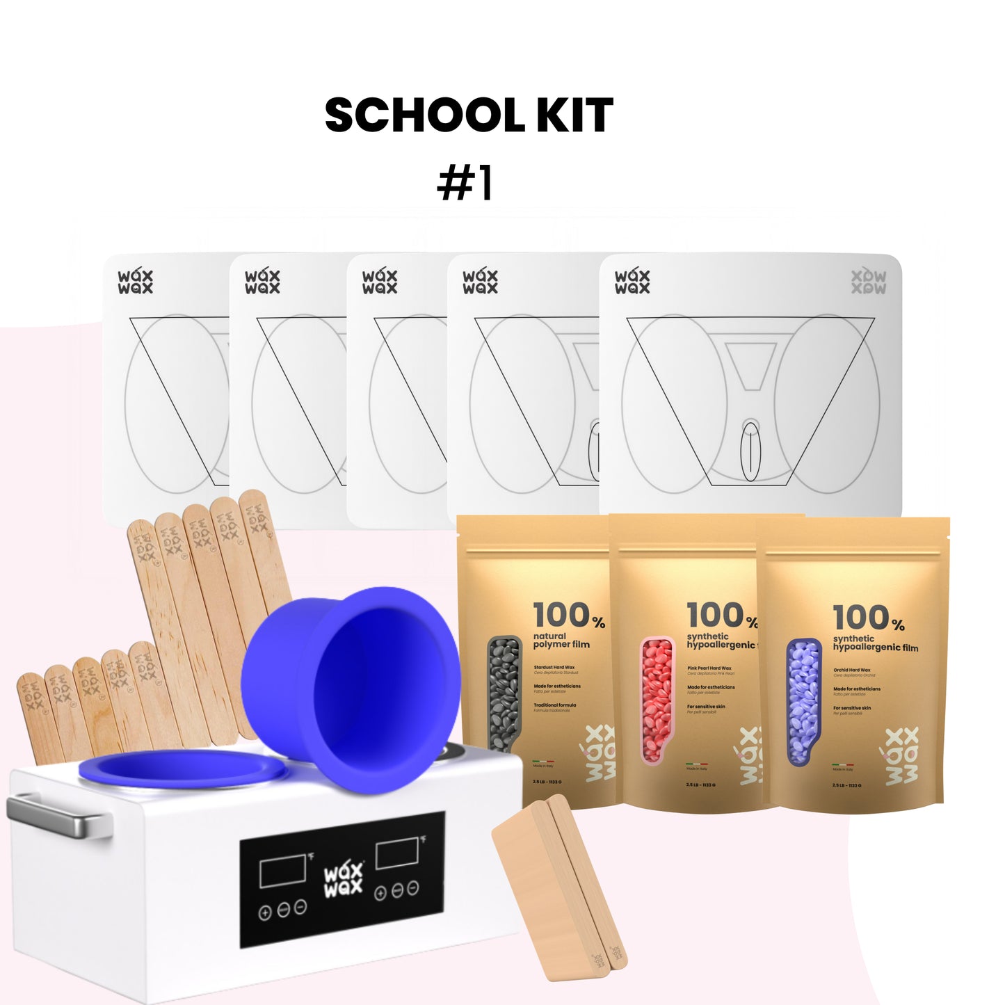 School Waxing Starter Kit (5 Students) with Practice Mats