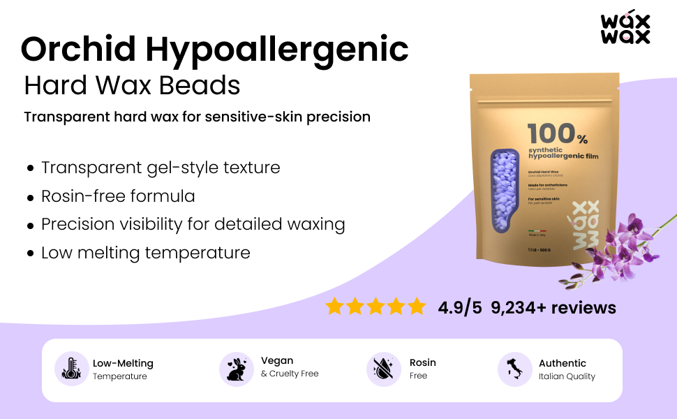 Orchid Hypoallergenic Hard Wax Beads – For Sensitive Skin by Wax Wax