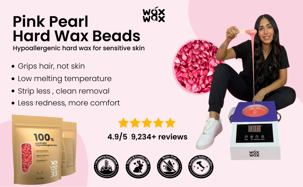 Pink Pearl Hypoallergenic Hard Wax Beads – For Sensitive Skin by Wax Wax