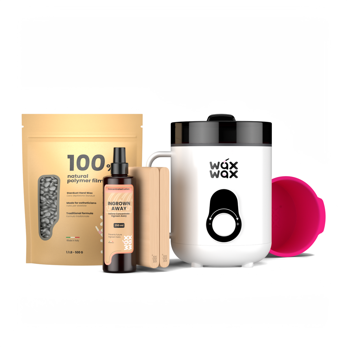 Grooming Pro Kit barber waxing kit with mini wax warmer and Stardust coarse-hair wax beads