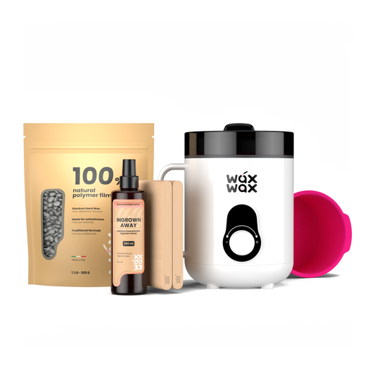 Grooming Pro Kit barber waxing kit with mini wax warmer and Stardust coarse-hair wax beads