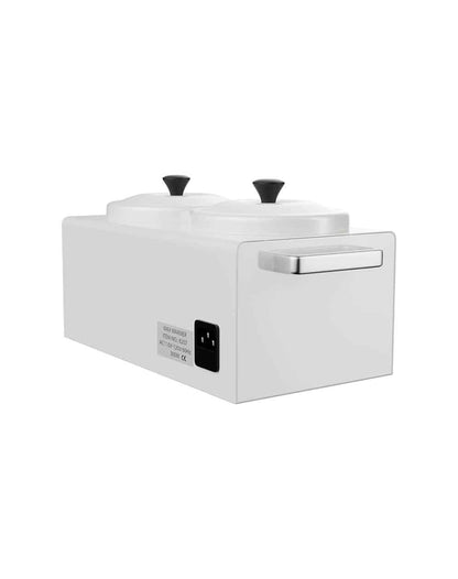 Double wax warmer with dual heating pots for professional use