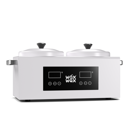 Double wax warmer with two independent digital pots, included in the Hard Wax Kit