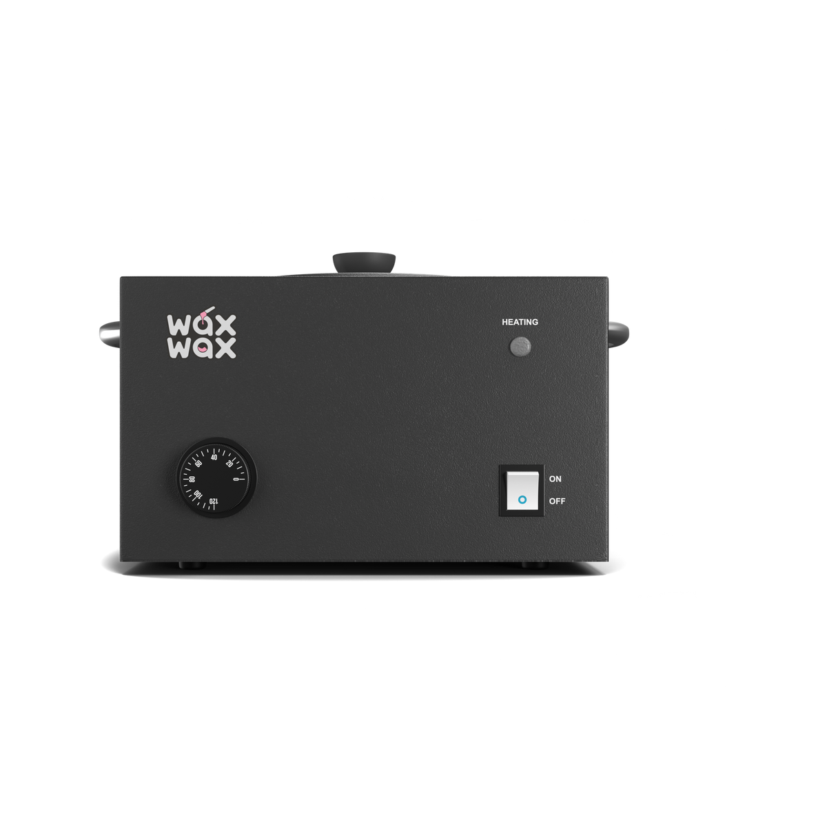 10 lb analog wax warmer in matte black, included in the Super Heavy Duty Waxing Kit