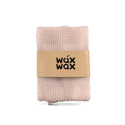 Bamboo exfoliating glove for pre-wax exfoliation, included in the Portable Waxing Kit
