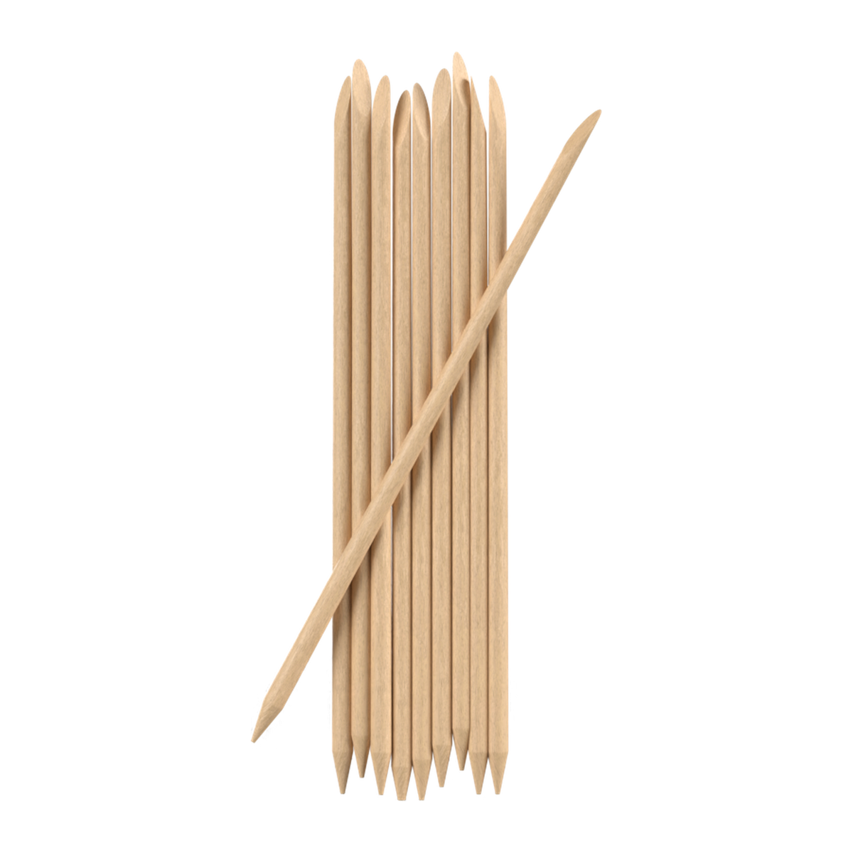 100 angled 4.5 inch wooden eyebrow wax sticks for precise brow shaping, included in the Portable Waxing Kit
