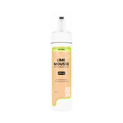 Pre-Wax Lime Mousse cleanser bottle, included in the Portable Waxing Kit