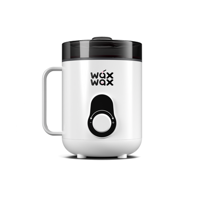 Mini wax warmer with digital display, locking lid and carry handle, included in the Portable Waxing Kit