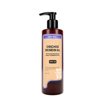 Orchid Renewal after-wax lotion bottle, included in the Portable Waxing Kit