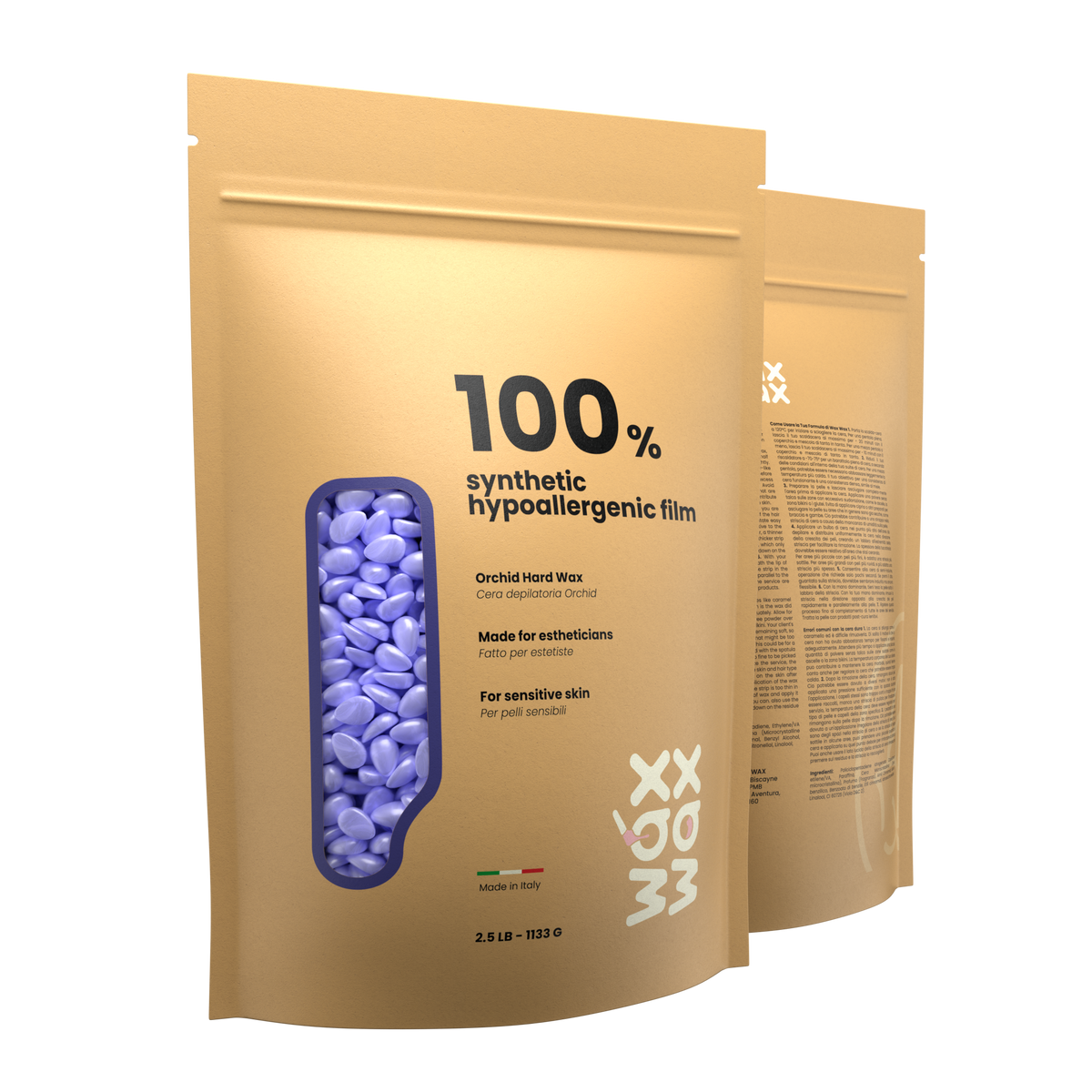 Orchid hypoallergenic hard wax beads, 5 lb included in the Professional Waxing Kit
